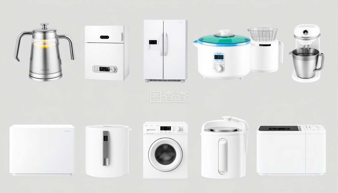 厨房简约电子产品韩国插画矢量图_家具电器