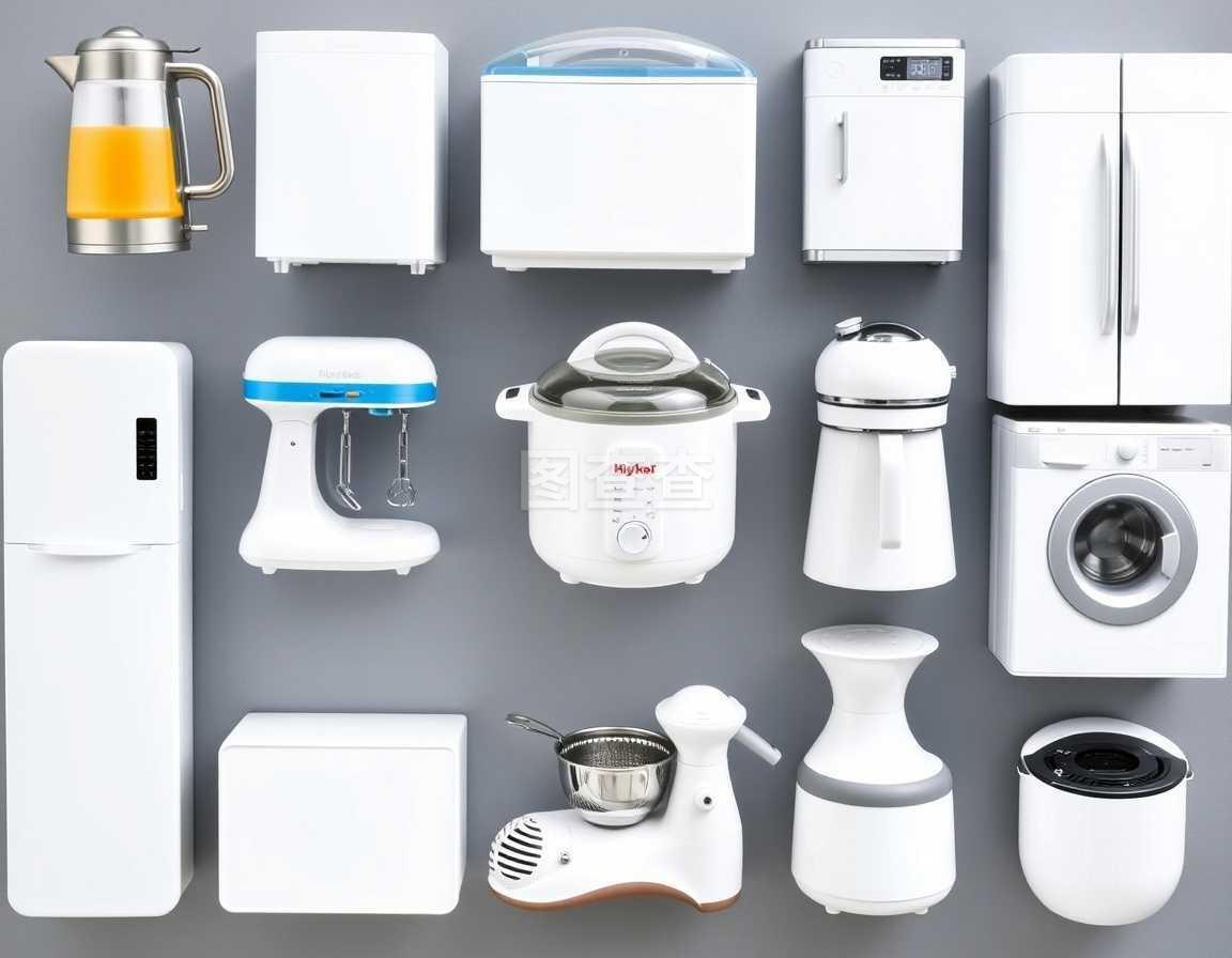 厨房简约电子产品韩国插画矢量图_家具电器