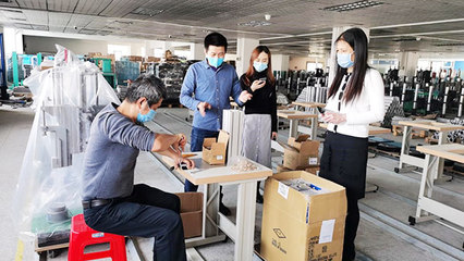 珠海市香洲区局长莅临声峰,关怀指导超声波焊接机模具抗疫复产